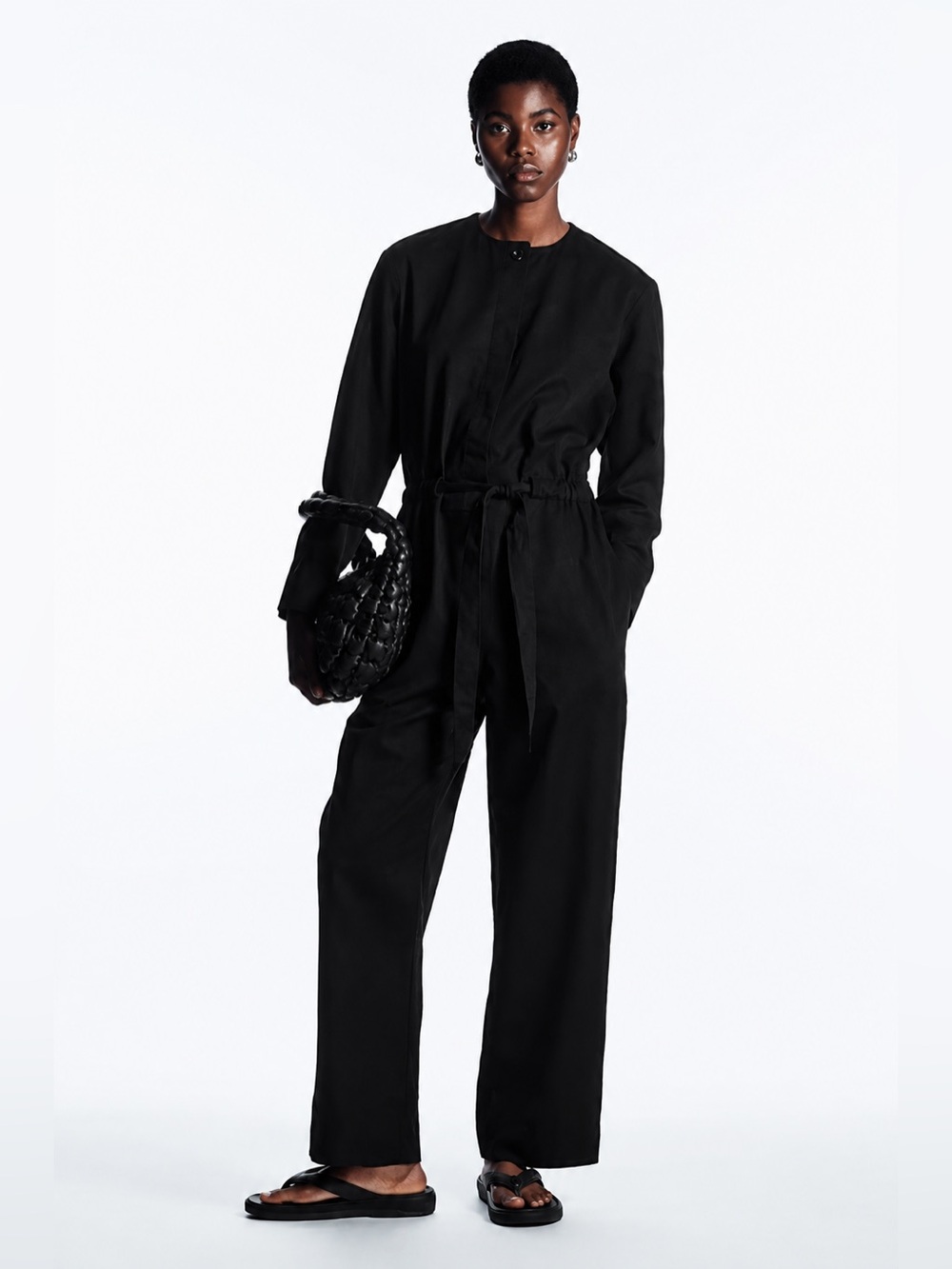 COS Drawstring-Waist Long Sleeve Jumpsuit